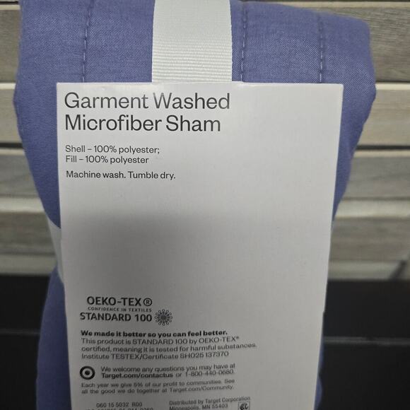 Garment Washed Microfiber Quilt Sham Blue | Room Essentials | Standard - Picture 5 of 5
